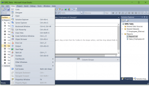 No Report Data in the SSRS View Menu
