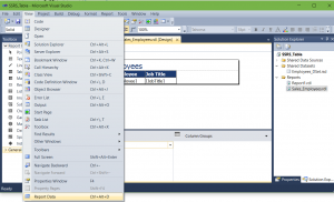 View - Report Data or Ctrl-Alt-D