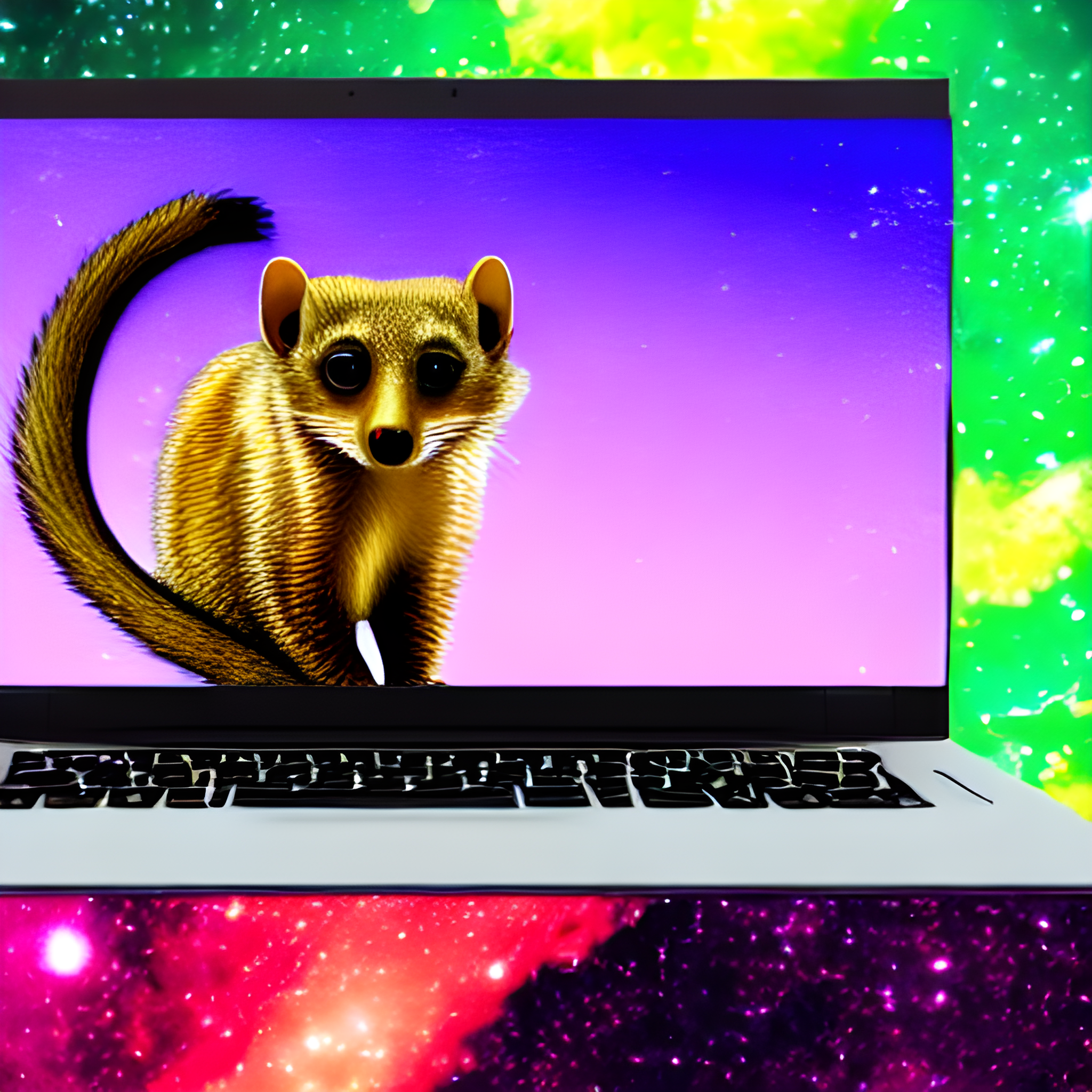 Mongoose on a laptop in space
