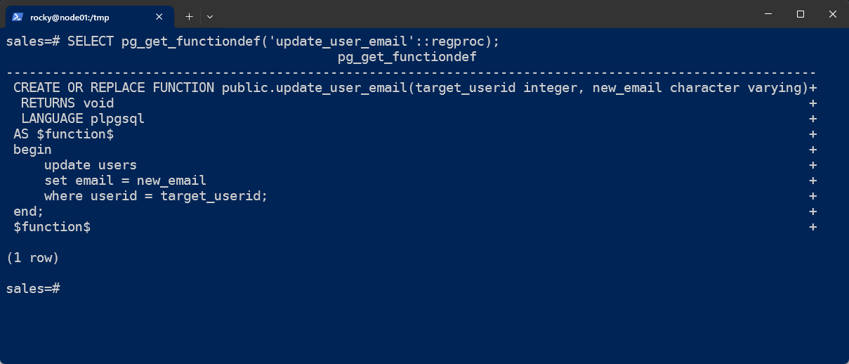 Postgresql Name Window Function Display function definitions in PSQL - Rudy.dev